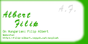 albert filip business card